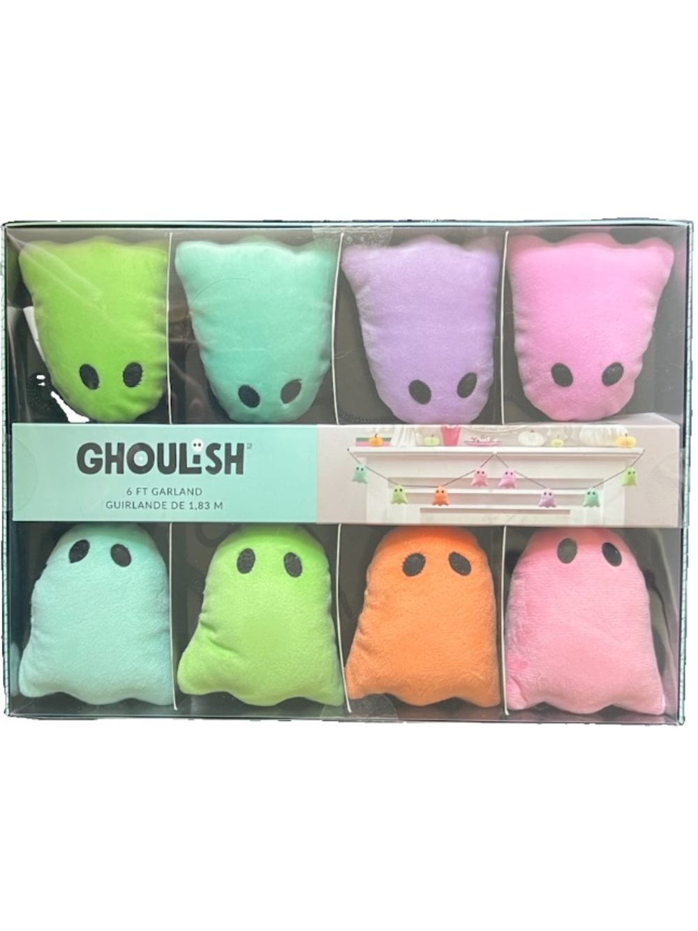 Ghoulish Plush Ghost Garland - Multicolor Holiday Decor